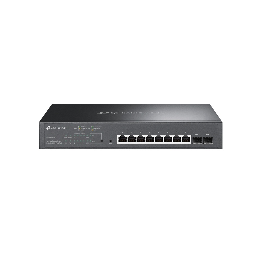 [415748440028] TP-Link Omada TL-SG2210MP Managed L2/L2+ Gigabit Ethernet (10/100/1000) Power over Ethernet (PoE) 1U Zwart