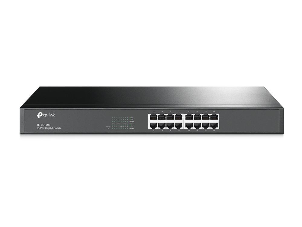 [415748440109] TP-Link TL-SG1016 Unmanaged Gigabit Ethernet (10/100/1000) 1U Zwart