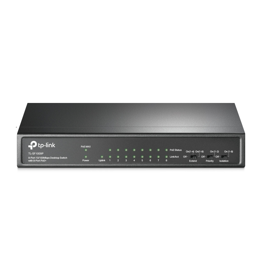 [415748440126] TP-Link TL-SF1009P netwerk-switch Unmanaged Fast Ethernet (10/100) Power over Ethernet (PoE) Zwart