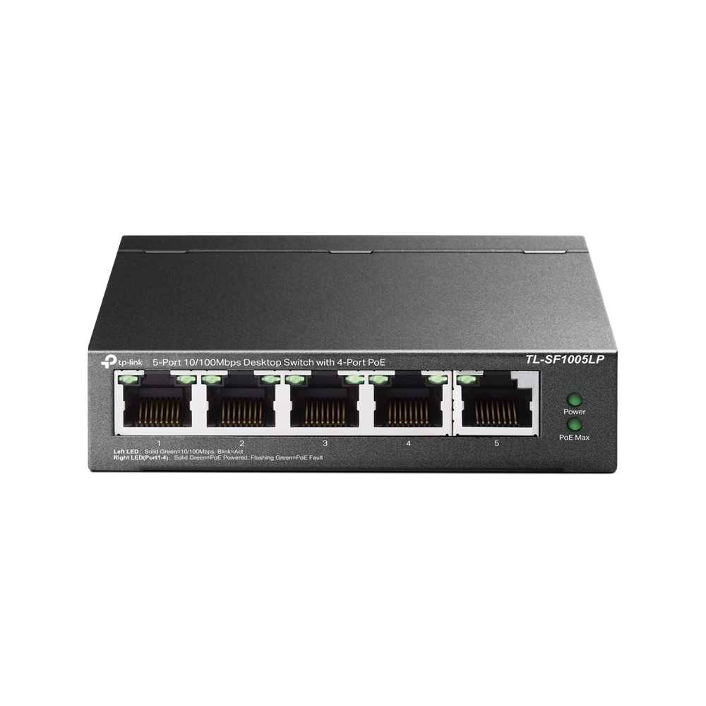 [415748440134] TP-Link TL-SF1005LP netwerk-switch Unmanaged Fast Ethernet (10/100) Power over Ethernet (PoE) Zwart