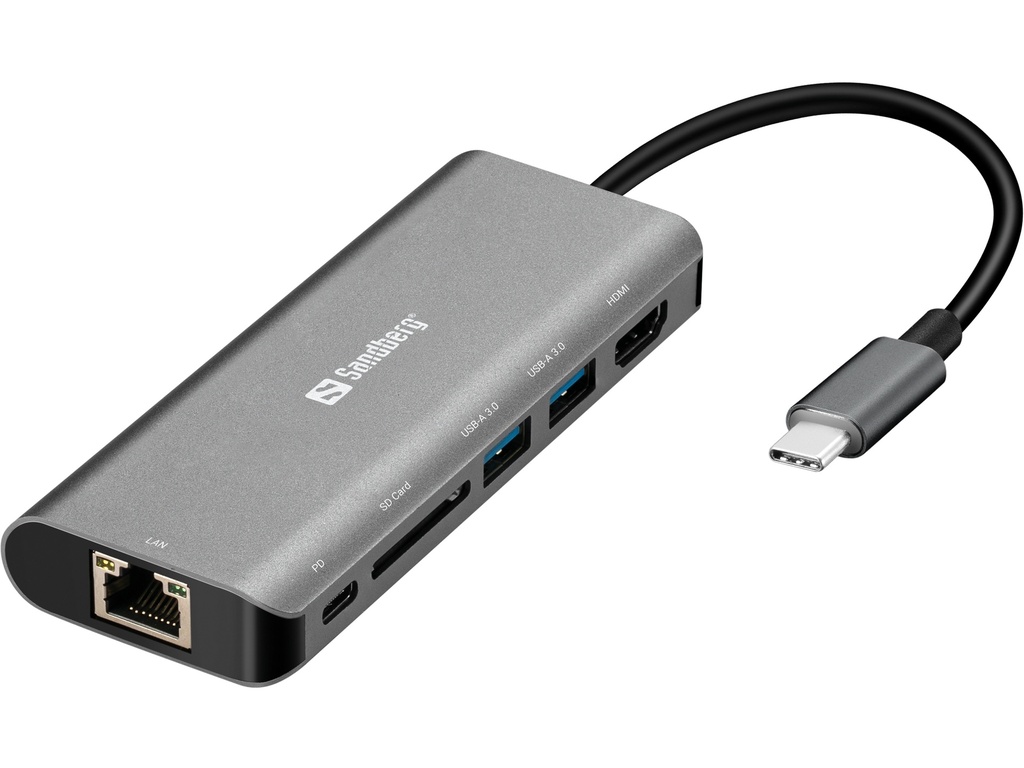 [415811440009] Sandberg USB-C Dock HDMI+LAN+SD+USB,100W