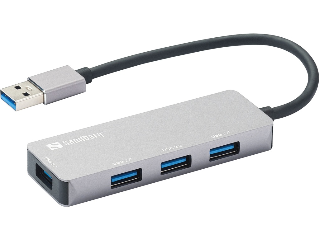 [415811440022] Sandberg 333-67 interface hub USB 3.2 Gen 1 (3.1 Gen 1) Type-A 5000 Mbit/s Grijs