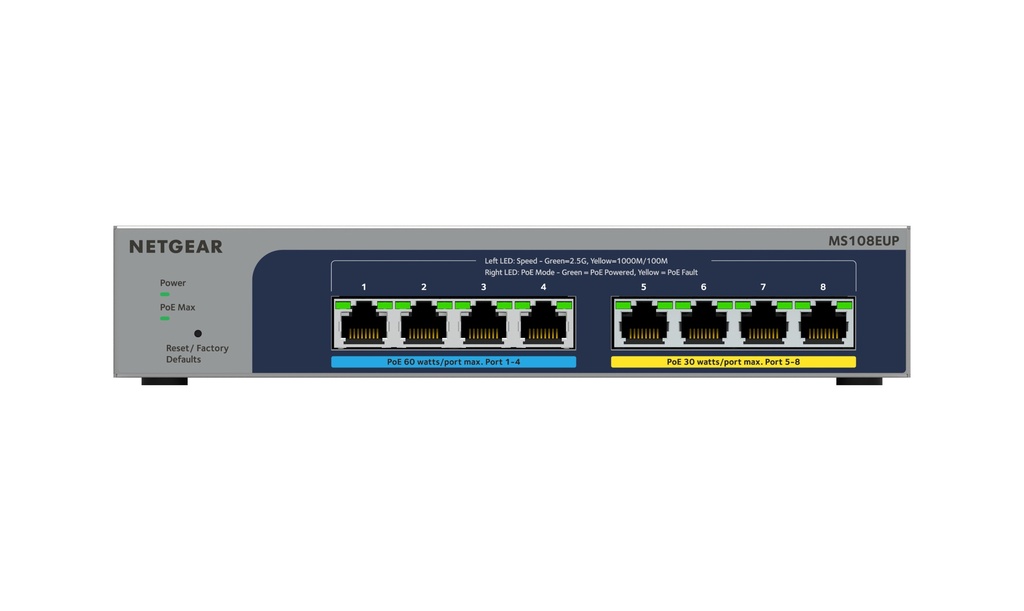 [415853440036] NETGEAR 8-port Ultra60 PoE++ Multi-Gigabit (2.5G) Ethernet Plus Switch