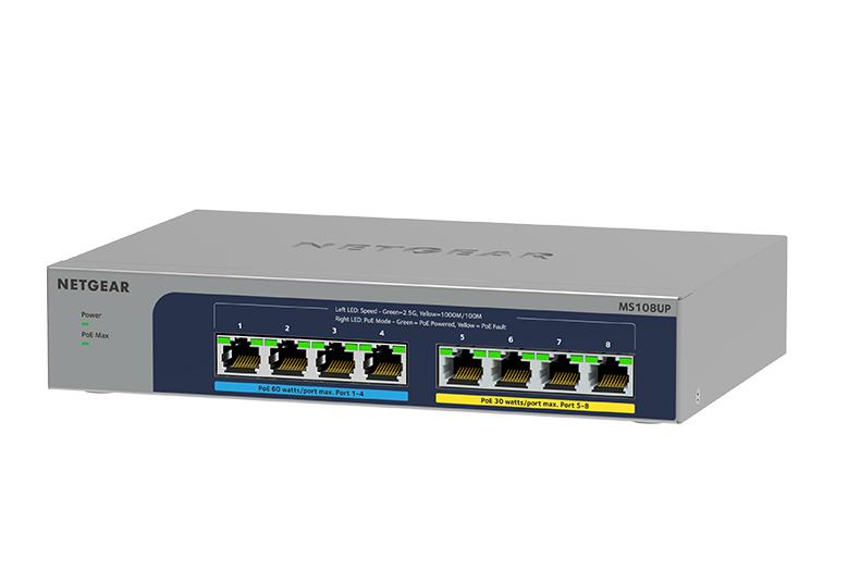 [415853440037] NETGEAR MS108UP Unmanaged 2.5G Ethernet (100/1000/2500) Power over Ethernet (PoE)