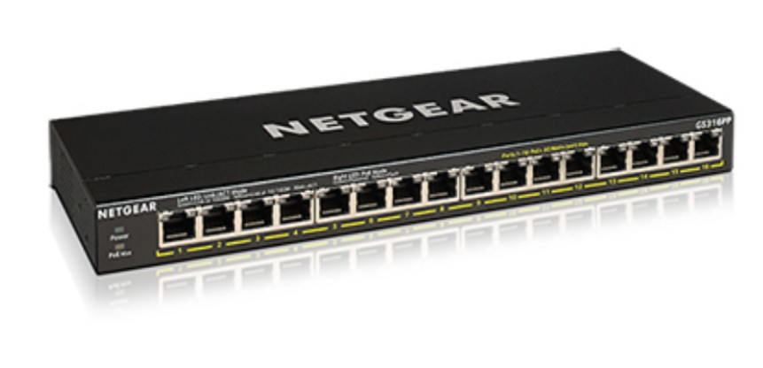 [415853440044] NETGEAR GS316PP Unmanaged Gigabit Ethernet (10/100/1000) Power over Ethernet (PoE) Zwart