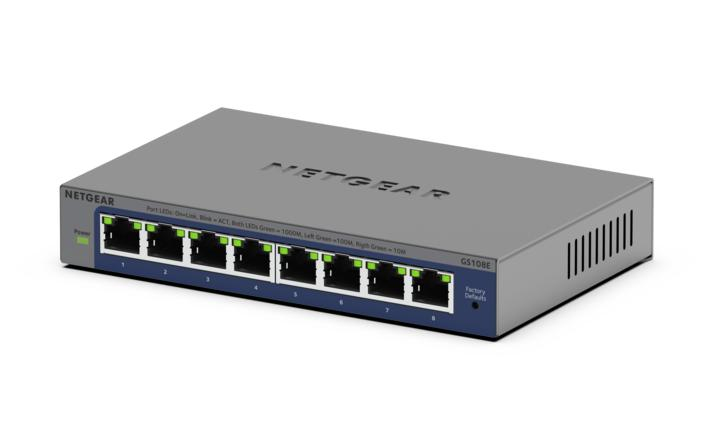 [415853440091] NETGEAR GS108Ev4 Unmanaged L2/L3 Gigabit Ethernet (10/100/1000) Grijs
