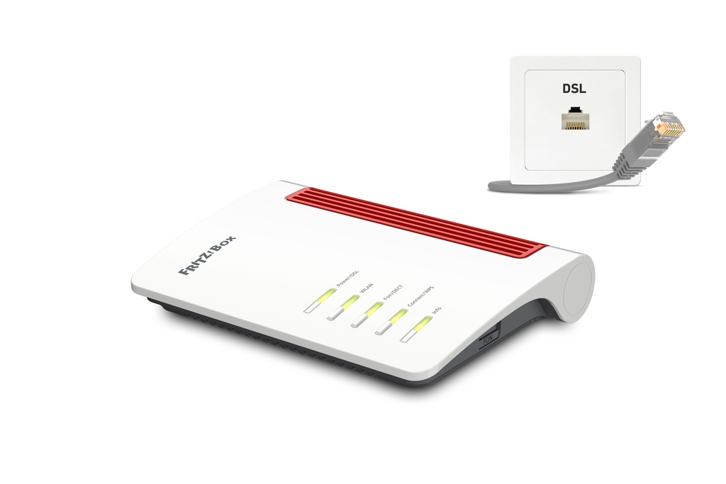 FRITZ!Box 7530 AX draadloze router Gigabit Ethernet Dual-band (2.4 GHz / 5 GHz) Grijs, Rood, Wit