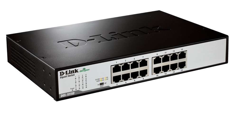 [415856440034] D-Link DGS-1016D/E netwerk-switch Unmanaged Zwart, Metallic