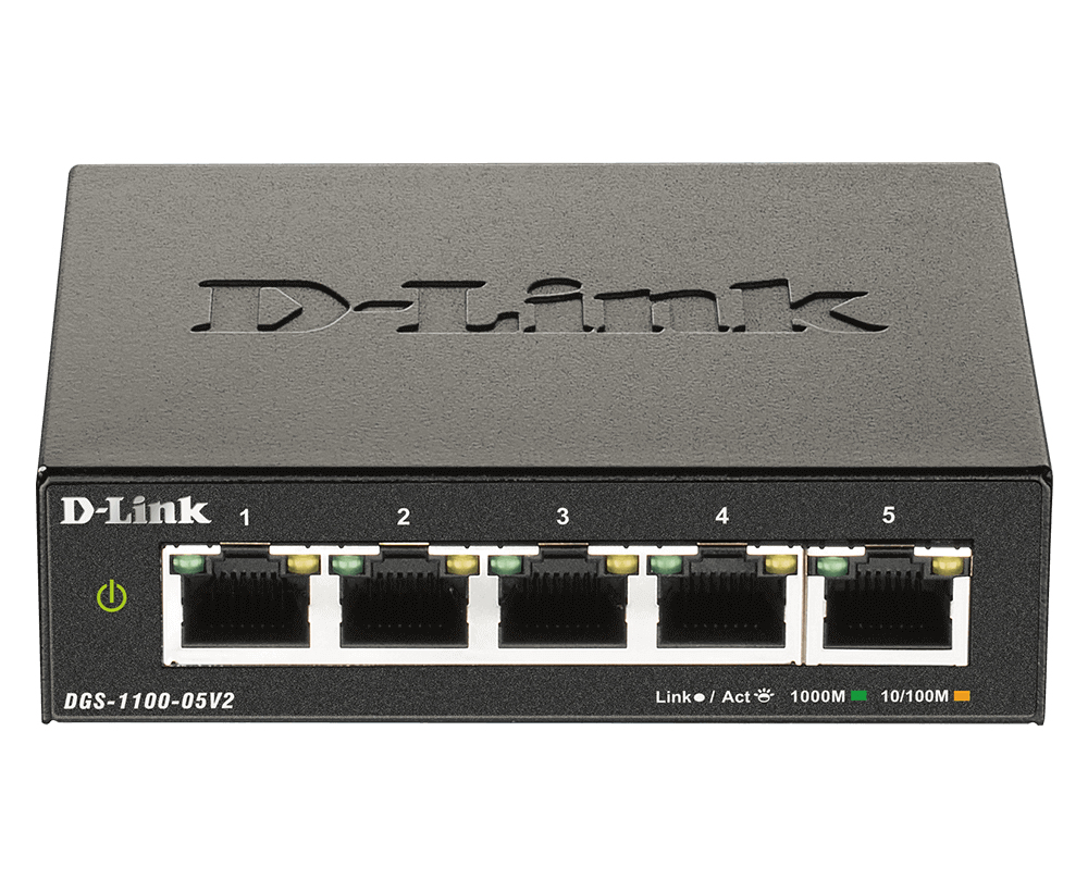 D-Link DGS-1100-05V2/E netwerk-switch Managed L2 Gigabit Ethernet (10/100/1000) Zwart