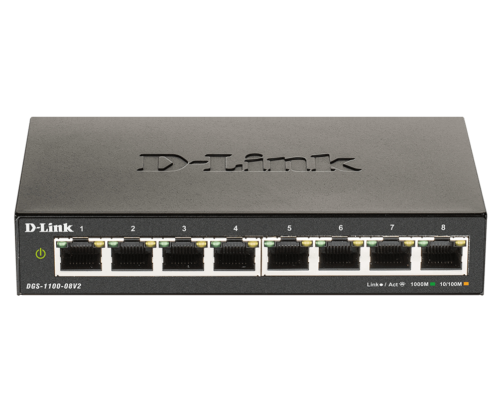 [415856440045] D-Link DGS-1100-08V2 Managed L2 Gigabit Ethernet (10/100/1000) Zwart