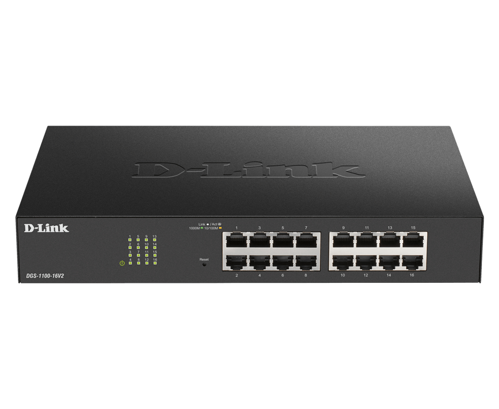 [415856440048] D-Link DGS-1100-16V2 Managed L2 Gigabit Ethernet (10/100/1000) Zwart