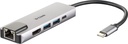 D-Link DUB-M520 laptop dock & poortreplicator Bedraad Thunderbolt 3 Aluminium