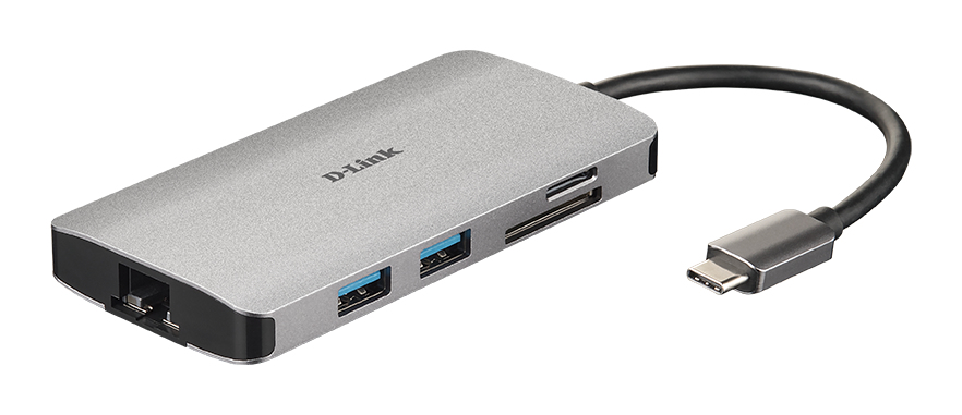 [415856440081] D-Link DUB-M810 laptop dock & poortreplicator Bedraad USB 3.2 Gen 1 (3.1 Gen 1) Type-C Aluminium