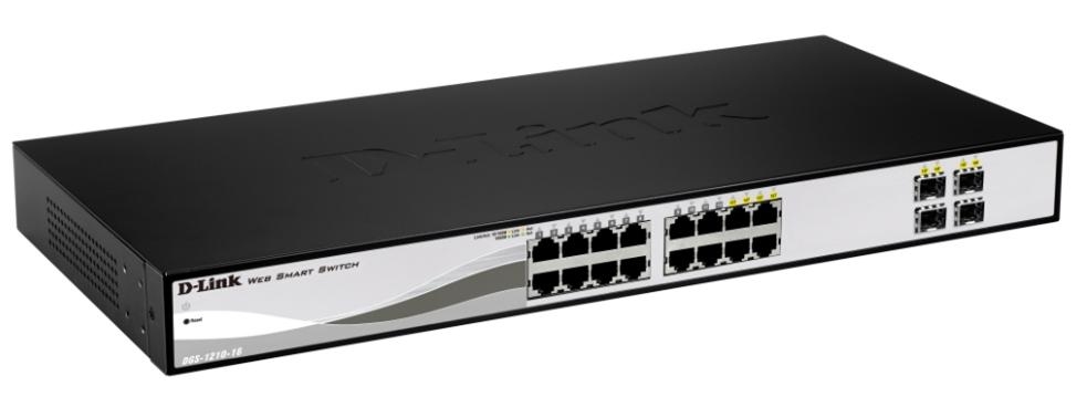 [415856440101] D-Link DGS-1210-16 Managed L2 Gigabit Ethernet (10/100/1000) Zwart