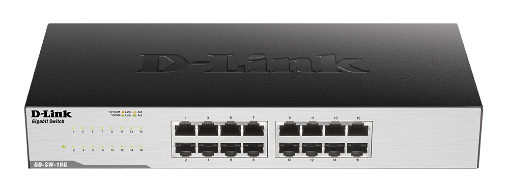 [415856440108] D-Link GO-SW-16G Unmanaged L2 Gigabit Ethernet (10/100/1000) 1U Zwart