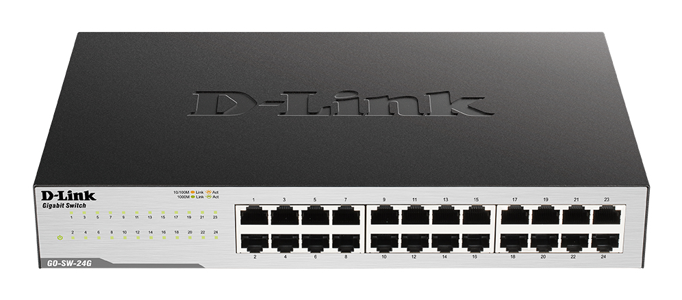 D-Link GO-SW-24G Unmanaged L2 Gigabit Ethernet (10/100/1000) 1U Zwart