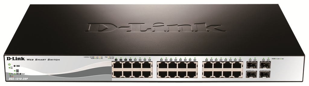 [415856440110] D-Link DGS-1210-28P Managed L2 Gigabit Ethernet (10/100/1000) Power over Ethernet (PoE) 1U