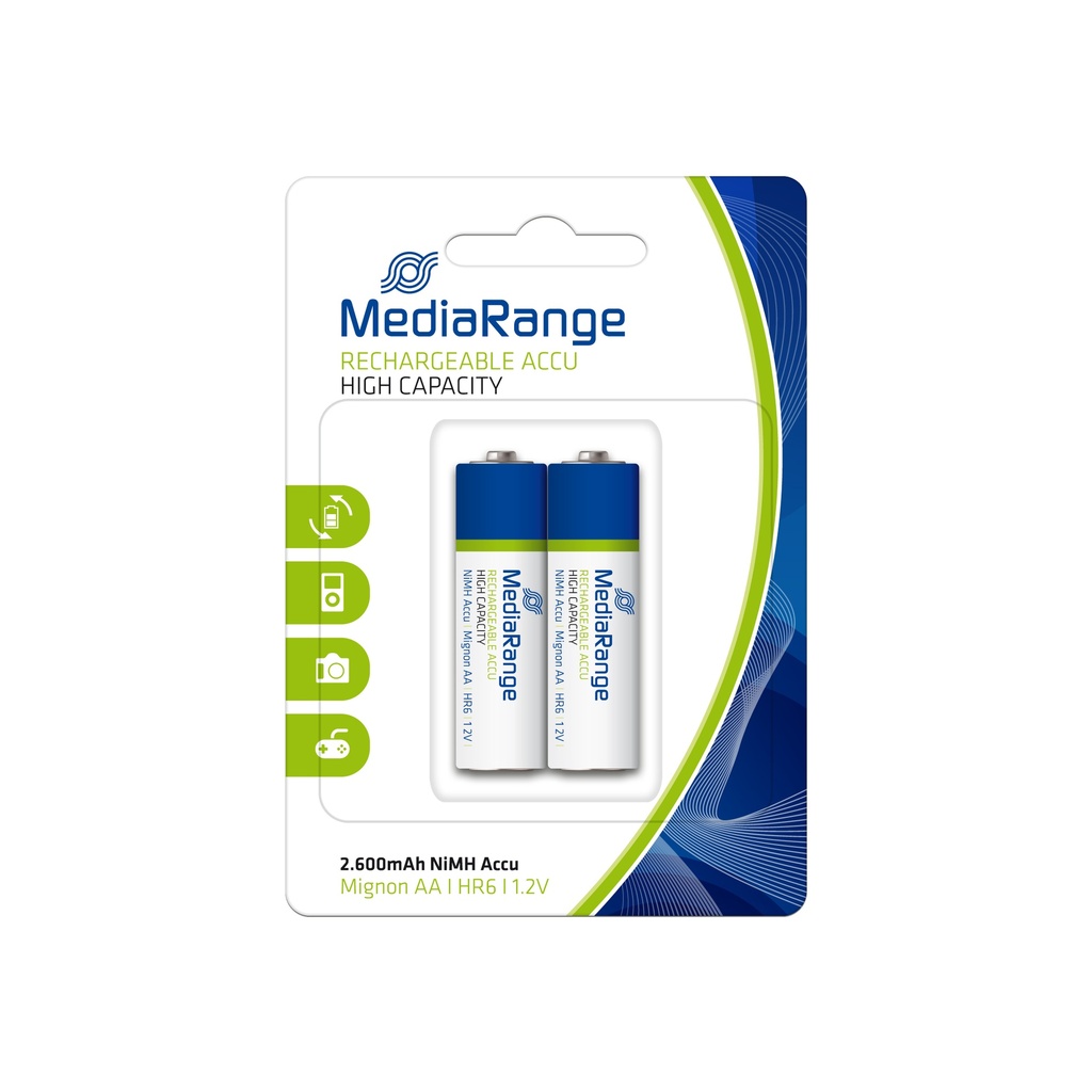 [500604440034] MediaRange MRBAT123 huishoudelijke batterij Oplaadbare batterij AA Nikkel-Metaalhydride (NiMH)