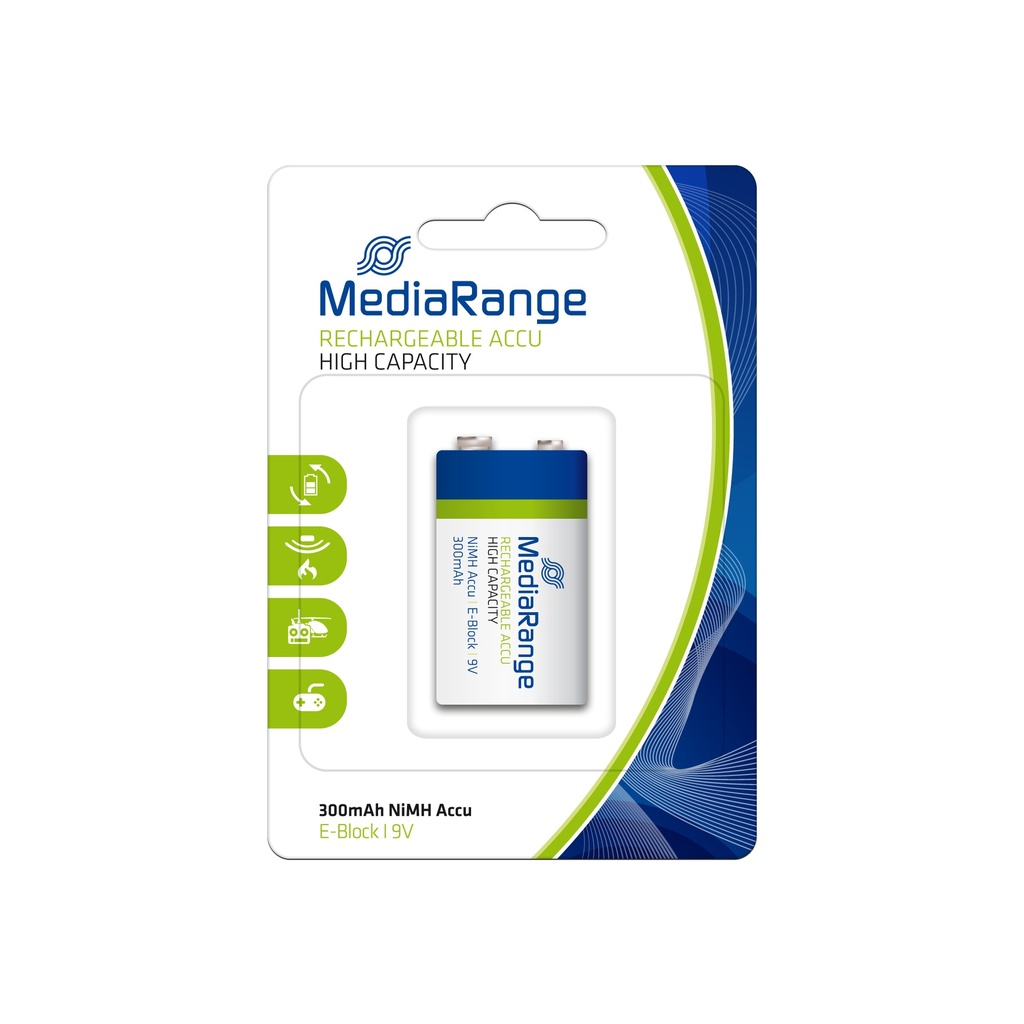 [500604440035] MediaRange MRBAT124 huishoudelijke batterij Oplaadbare batterij 9V Nikkel-Metaalhydride (NiMH)