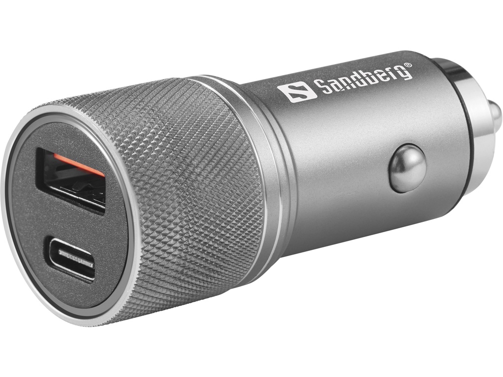 Sandberg 441-50 oplader voor mobiele apparatuur Universeel Metallic Sigarettenaansteker Snel opladen Auto