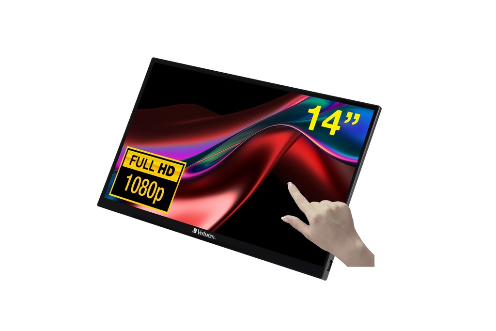 [600076440002] Verbatim 49591 computer monitor 35,6 cm (14") 1920 x 1080 Pixels Full HD LCD Touchscreen Zwart