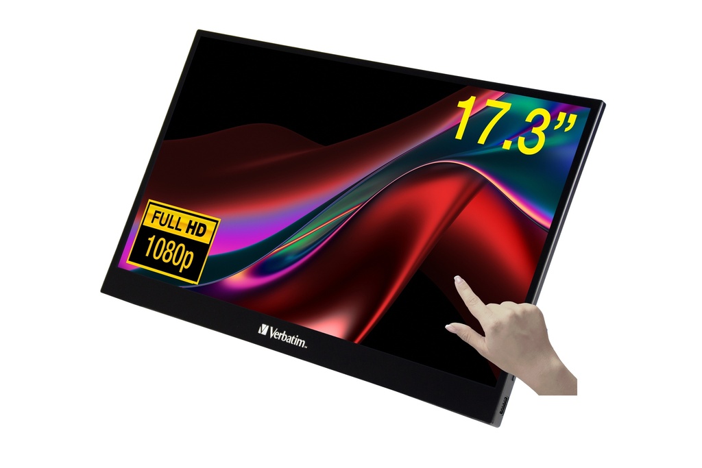 [600076440004] Verbatim 49593 computer monitor 43,9 cm (17.3") 1920 x 1080 Pixels Full HD LCD Touchscreen Zwart