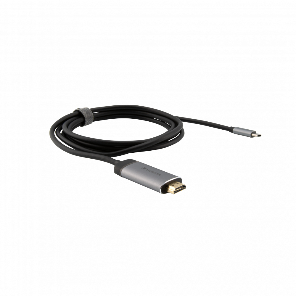 Verbatim 49144 video kabel adapter 1,5 m USB Type-C HDMI Zwart, Zilver