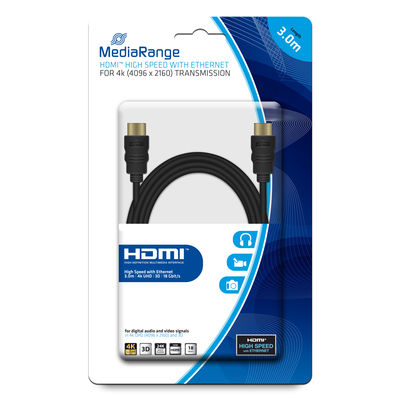 [670604440017] MediaRange MRCS157 HDMI kabel 3 m HDMI Type A (Standaard) Zwart