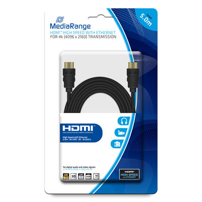 [670604440018] MediaRange MRCS158 HDMI kabel 5 m HDMI Type A (Standaard) Zwart