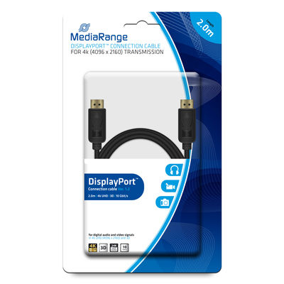 [670604440019] MediaRange MRCS159 DisplayPort kabel 2 m Zwart