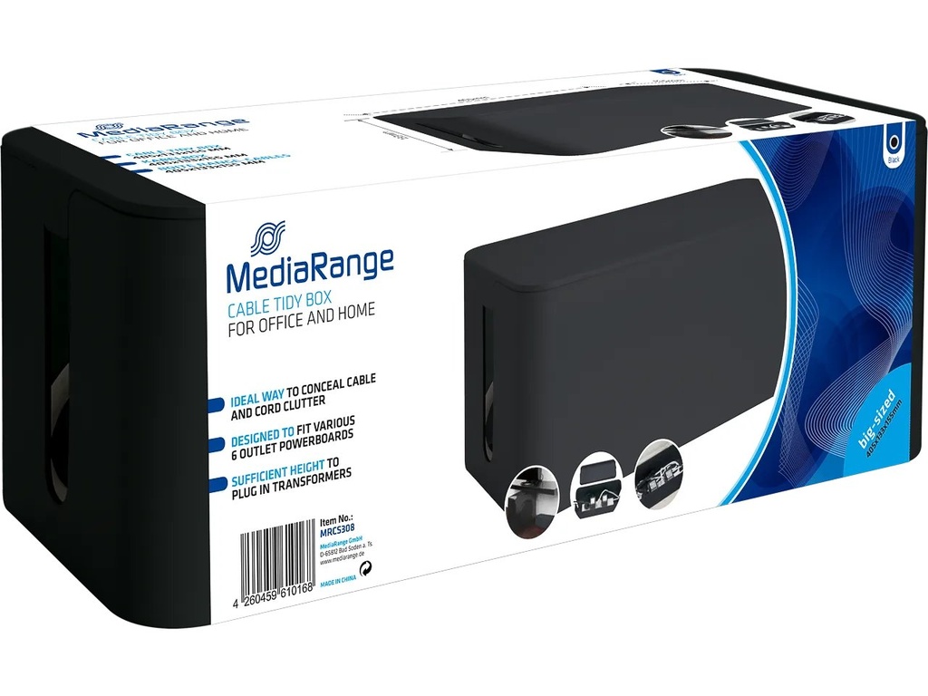 MEDIARANGE MEDIARANGE CABLE TIDY BOX  405x133x155mm