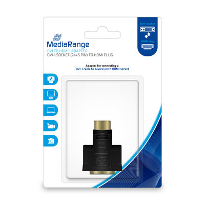 [670604440040] MediaRange MRCS171 tussenstuk voor kabels HDMI DVI-I Zwart