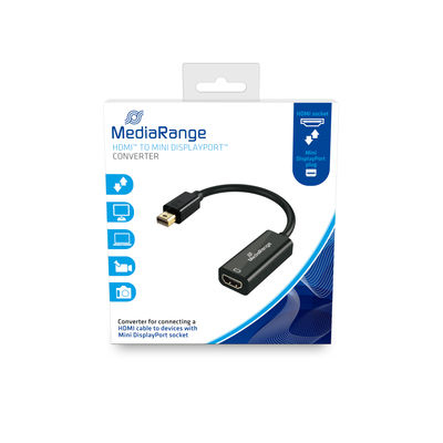 [670604440045] MediaRange MRCS176 video kabel adapter 0,15 m Mini DisplayPort HDMI Zwart
