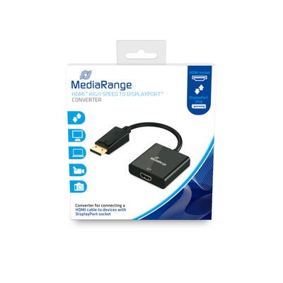 [670604440046] MediaRange MRCS177 video kabel adapter 0,2 m DisplayPort HDMI Zwart