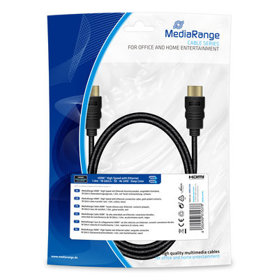 [670604440059] MediaRange MRCS195 HDMI kabel 1 m HDMI Type A (Standaard) Zwart