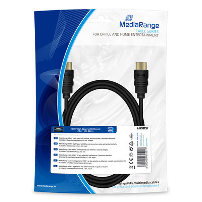 [670604440063] MediaRange MRCS210 HDMI kabel 2 m HDMI Type A (Standaard) Zwart