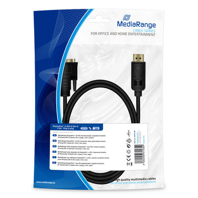 [670604440078] MediaRange MRCS199 video kabel adapter 2 m DisplayPort DVI Zwart