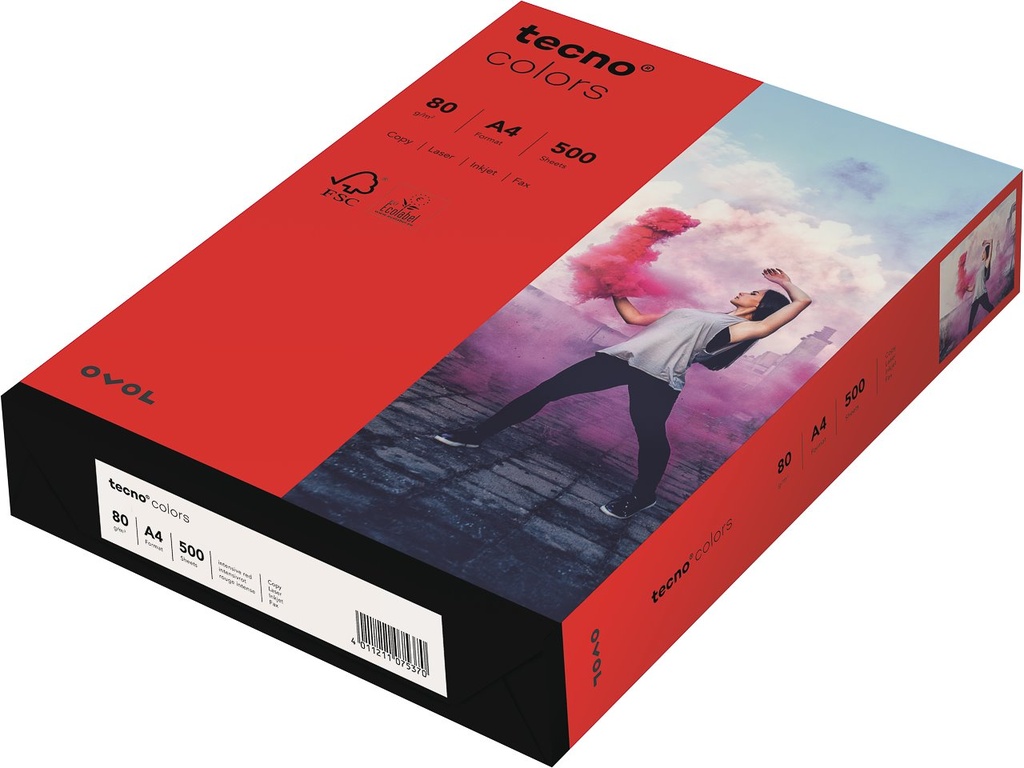 [800848440080] OVOL TECNO COLORS INTENSIVROT COPIERPAPERA4