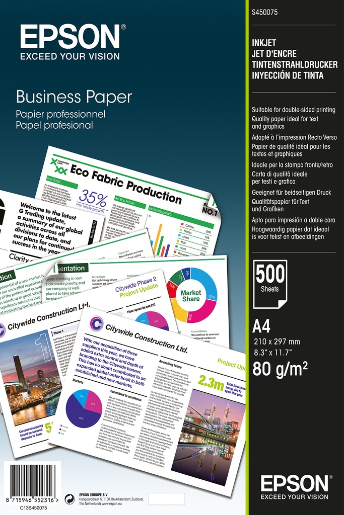 [801015440004] Epson Business Paper - A4 - 500 vellen