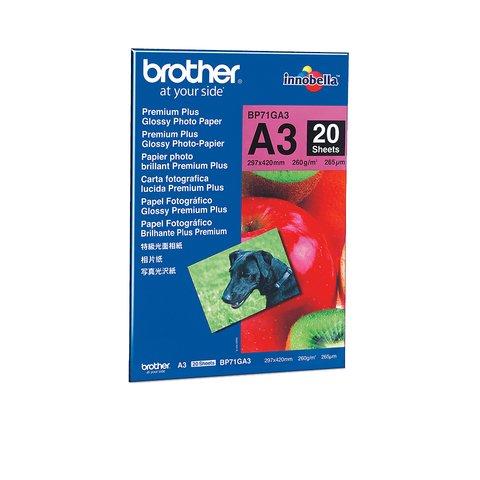 [802005440007] Brother BP71GA3 pak fotopapier A3 Blauw, Rood Glans
