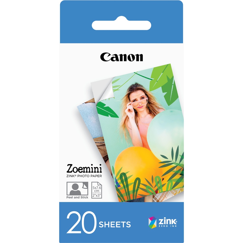 [802008440136] Canon 20 vel ZINK 2"x3" (5x7,6cm) fotopapier