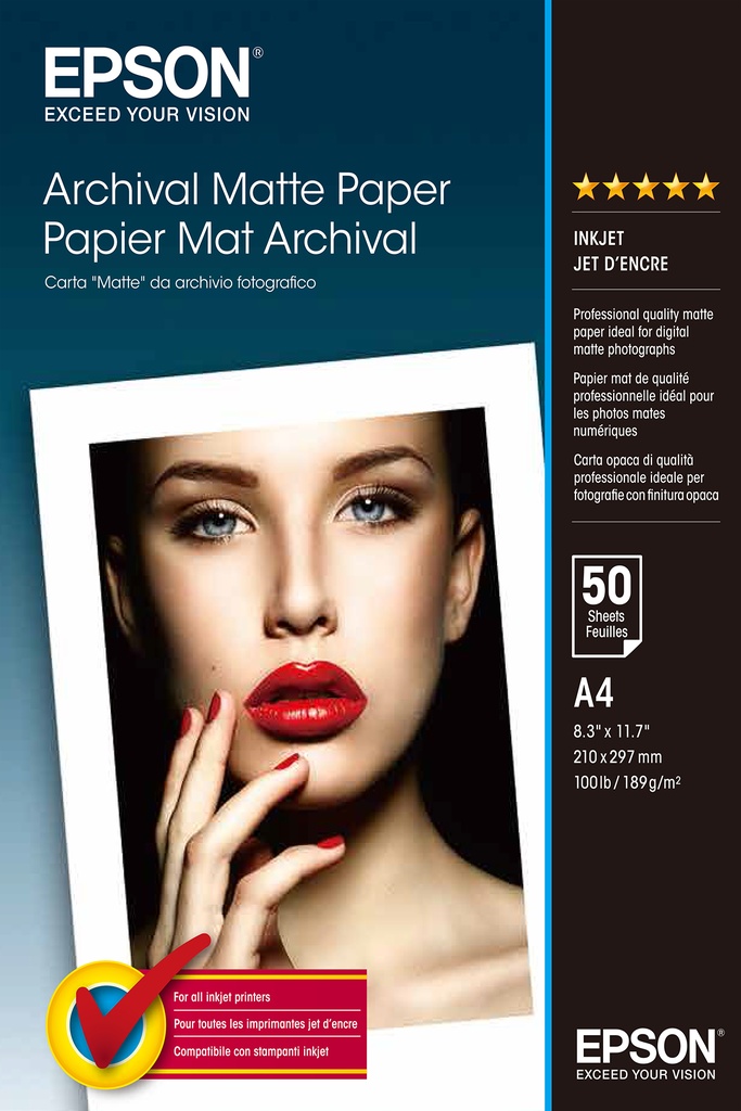 [802015440030] Epson Archival Matte Paper - A4 - 50 Vellen