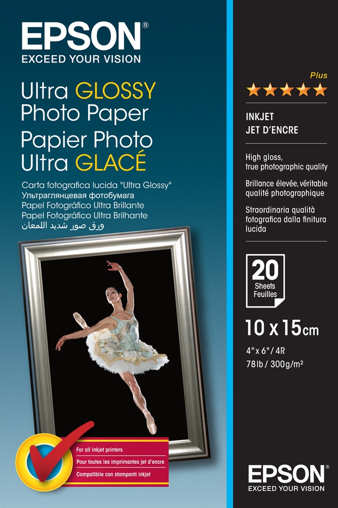 [802015440111] Epson Ultra Glossy Photo Paper - 10x15cm - 20 Vellen