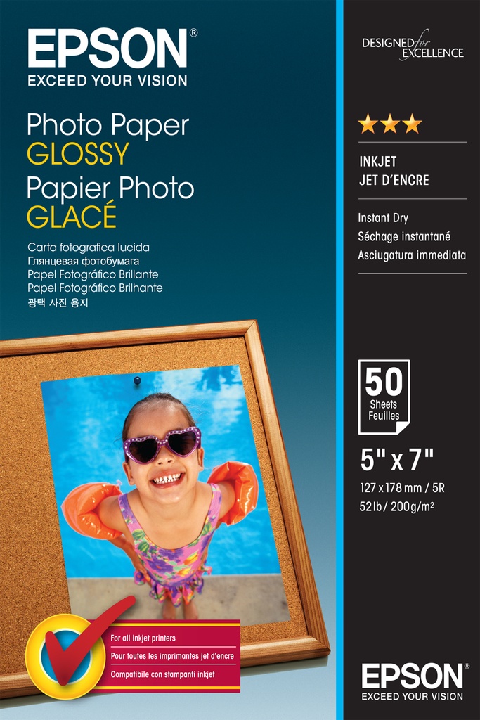 [802015440143] Epson Photo Paper Glossy - 13x18cm - 50 Vellen