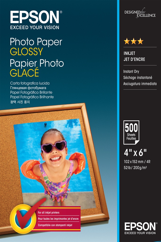 [802015440147] Epson Photo Paper Glossy - 10x15cm - 500 Vellen