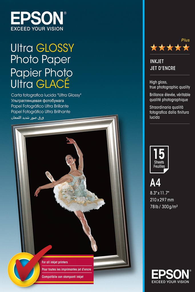 [802015440148] Epson Ultra Glossy Photo Paper - A4 - 15 Vellen