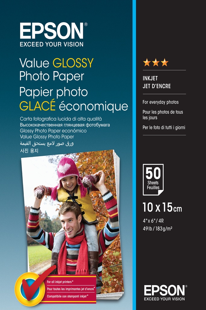 [802015440152] Epson Value Glossy Photo Paper - 10x15cm - 50 Vellen