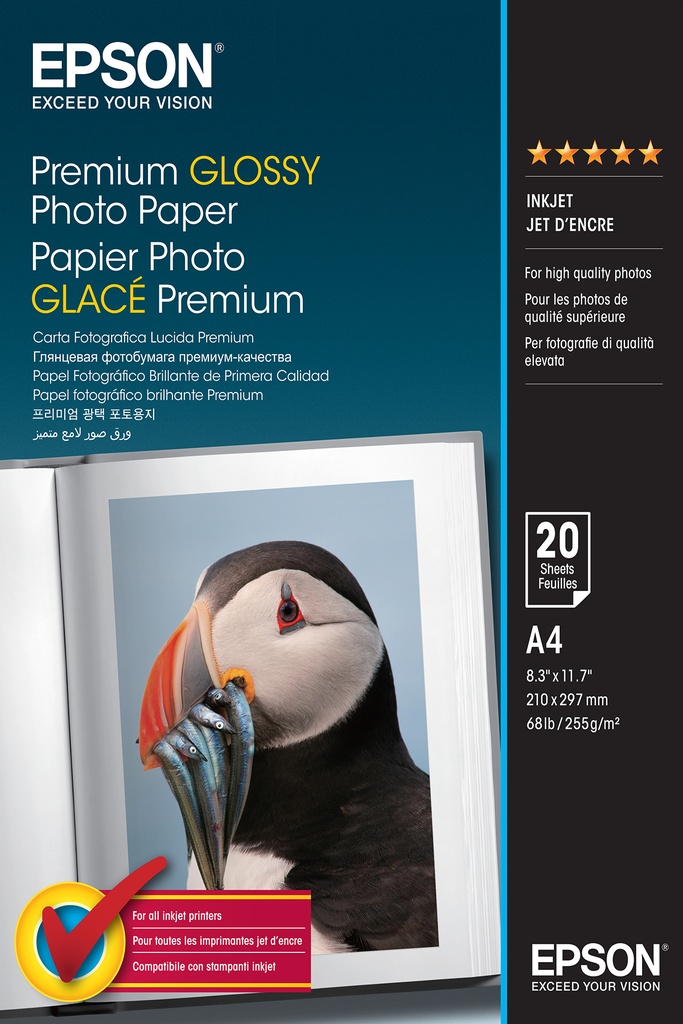 [802015440156] Epson Premium Glossy Photo Paper - A4 - 20 Vellen