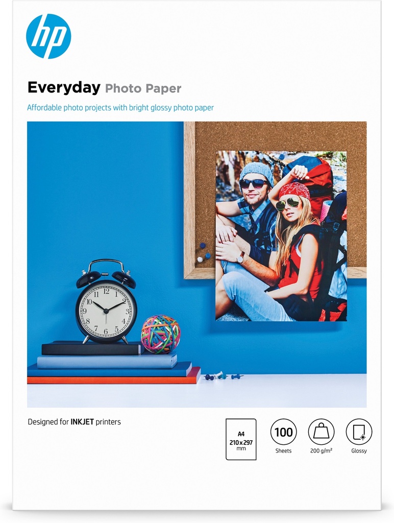 [802025440015] HP Everyday fotopapier, glanzend, 200 g/m2, A4 (210 x 297 mm), 100 vellen