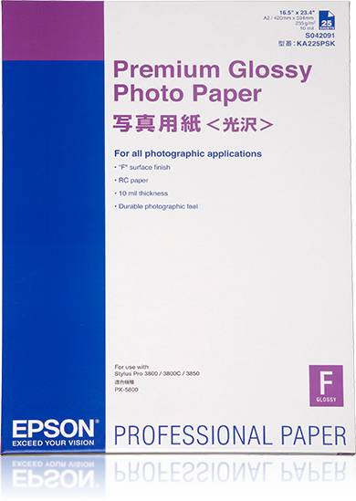 [807015440117] Epson Premium Glossy Photo Paper, DIN A2, 255g/m², 25 Vel